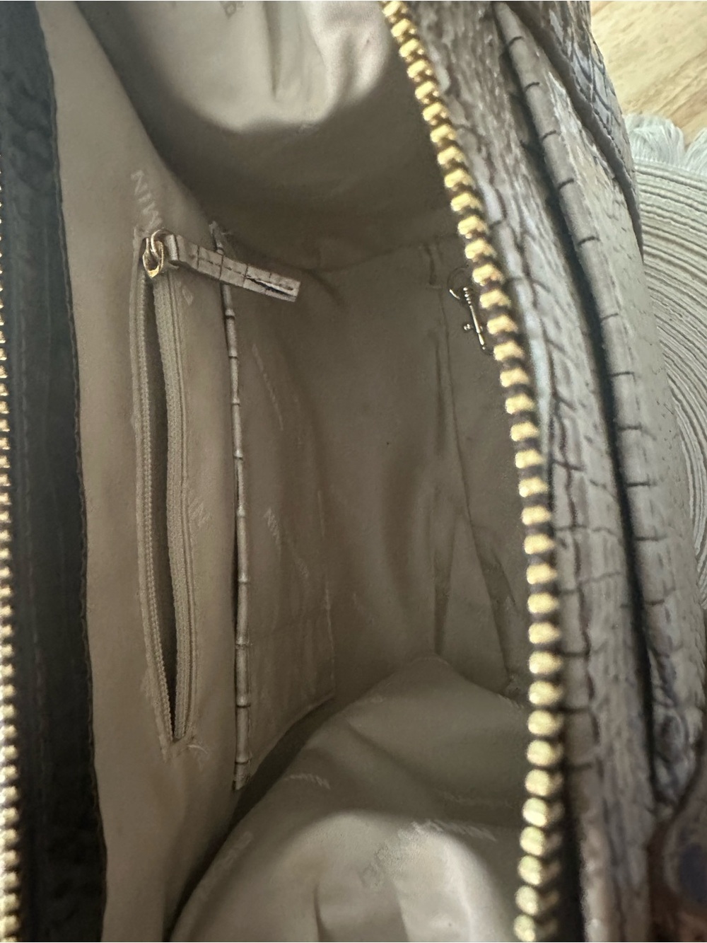 Brahmin Black and Taupe Croc-Embossed Satchel - Picture 14 of 16